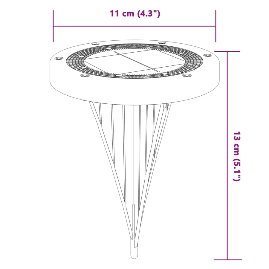 Lampes solaires de sol et piquets de sol extérieur 4 pcs - 6