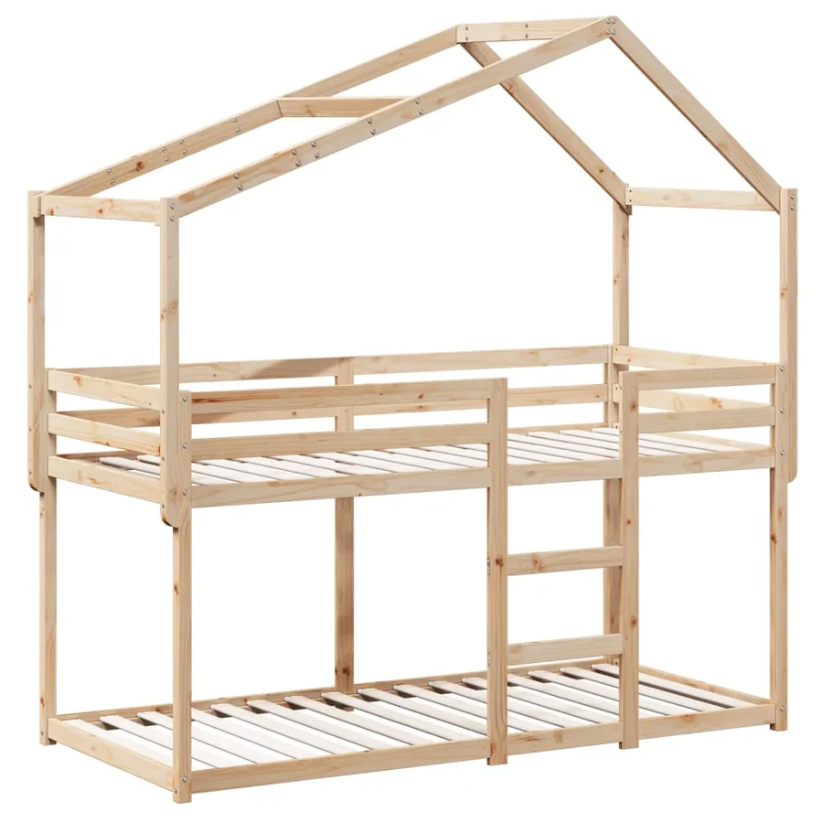 Lit superposé sans matelas 90x200 cm bois de pin massif - 3