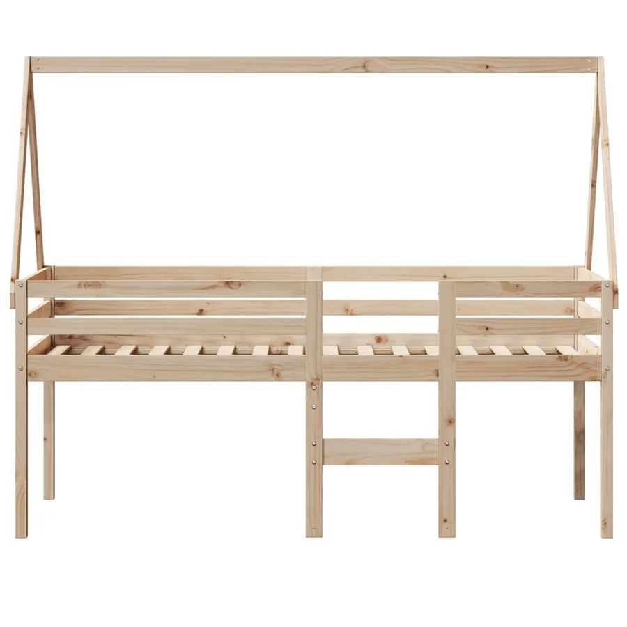 Lit haut sans matelas 80x200 cm bois de pin massif - 4