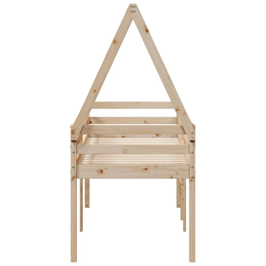 Lit haut sans matelas 80x200 cm bois de pin massif - 7