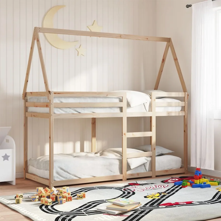 Lit superposé sans matelas 80x200 cm bois de pin massif