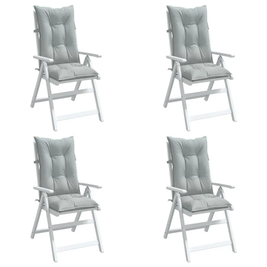 Coussins de chaise à dossier haut lot de 4 gris clair mélangé