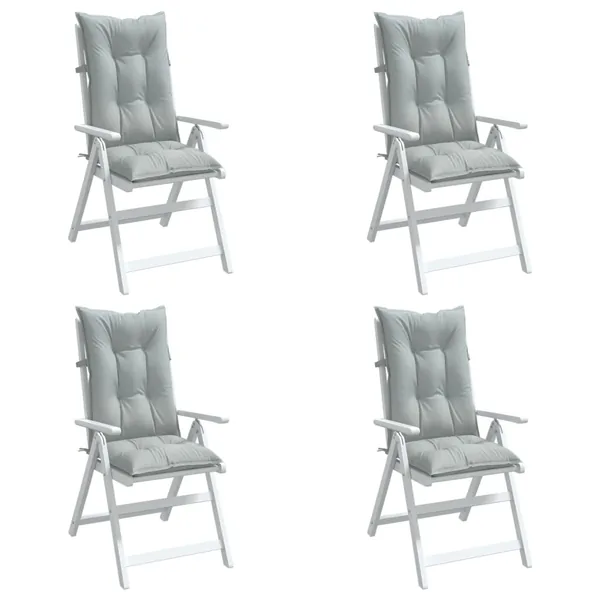 Coussins de chaise à dossier haut lot de 4 gris clair mélangé