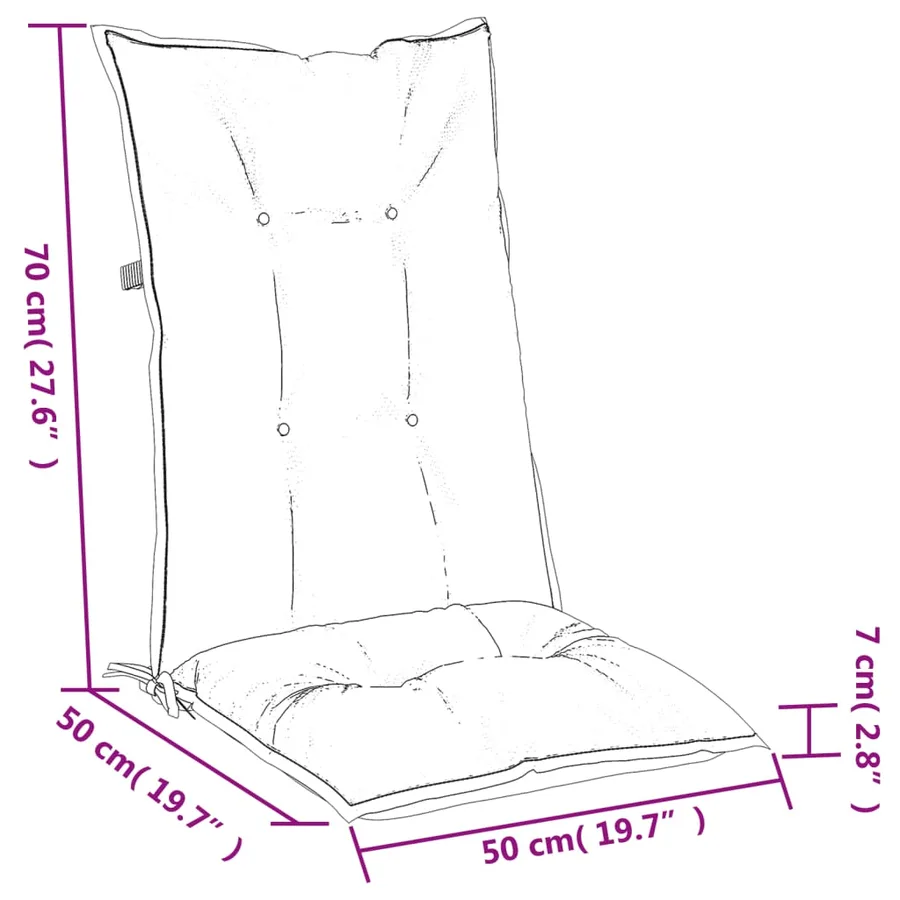 Coussins de chaise à dossier haut lot de 4 gris clair mélangé - 11