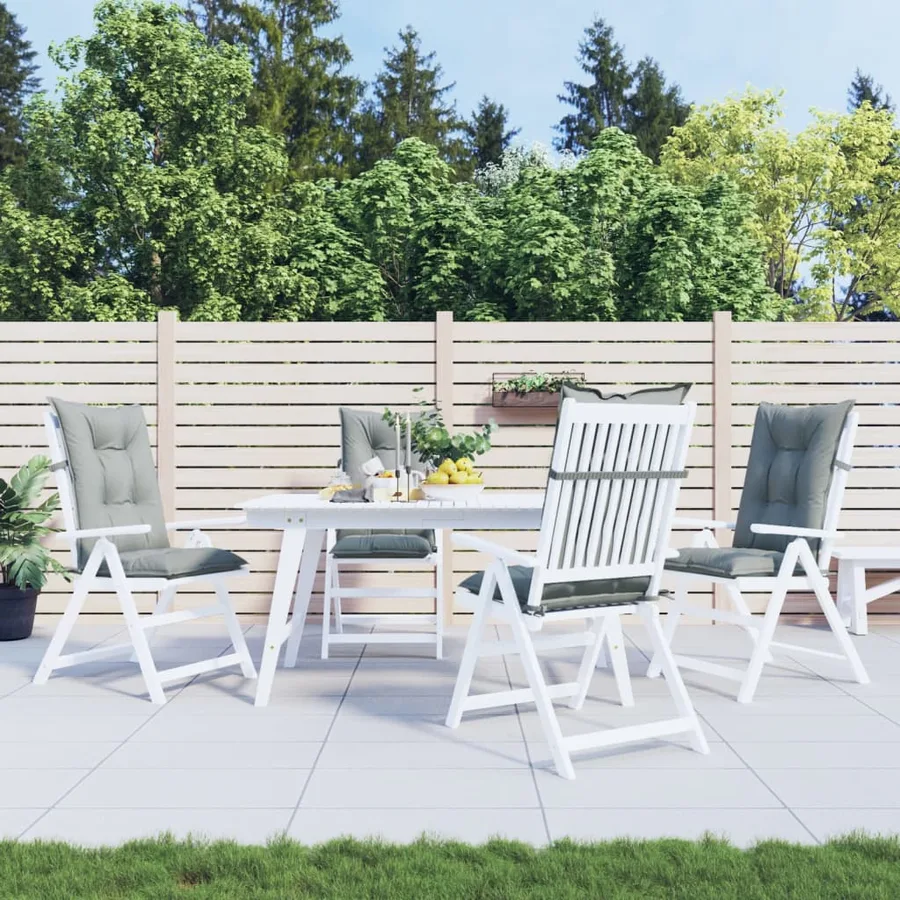 Coussins de chaise à dossier haut lot de 4 gris clair mélangé - 3