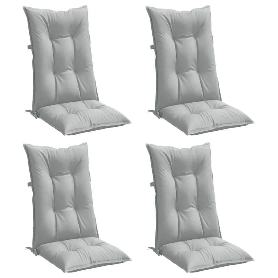 Coussins de chaise à dossier haut lot de 4 gris clair mélangé - 4