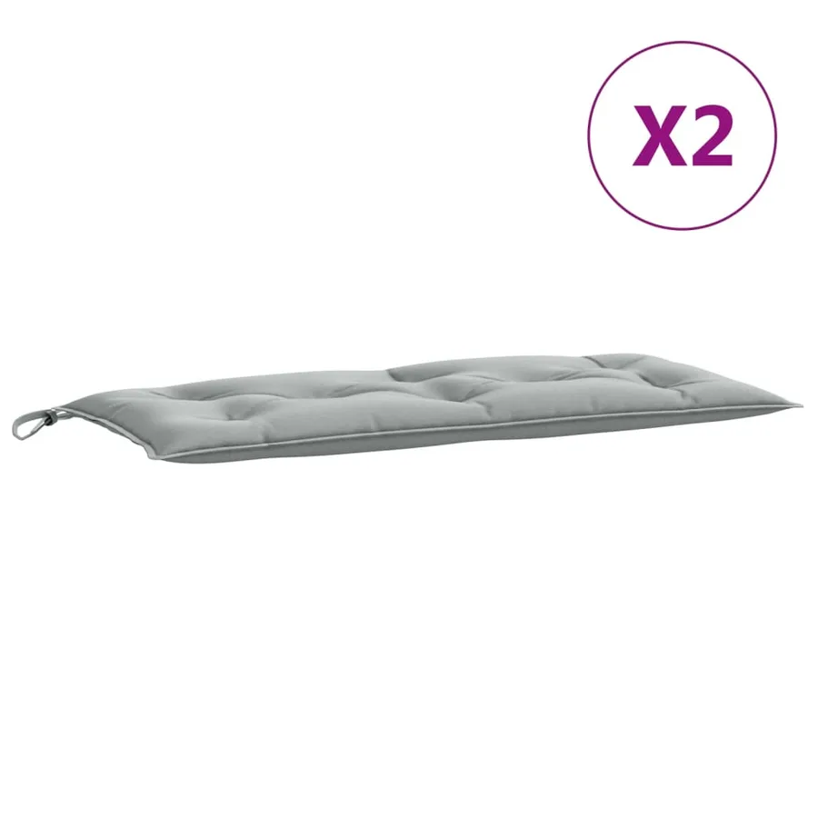 Coussins de banc de jardin lot de 2 gris clair mélangé tissu - 4