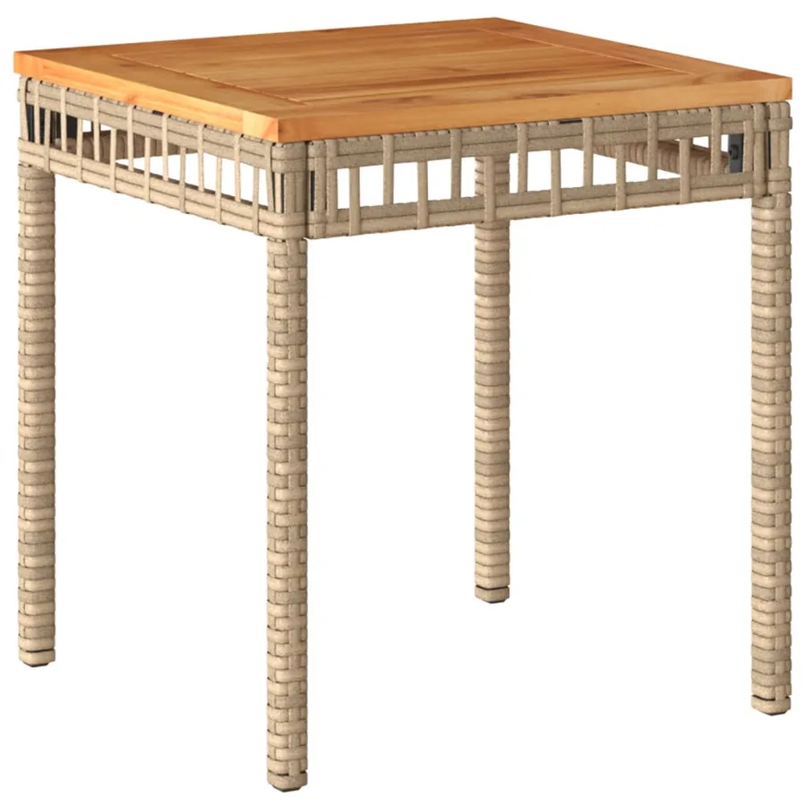 Ensemble de bistro 3 pcs beige résine tressée et bois d'acacia - 6