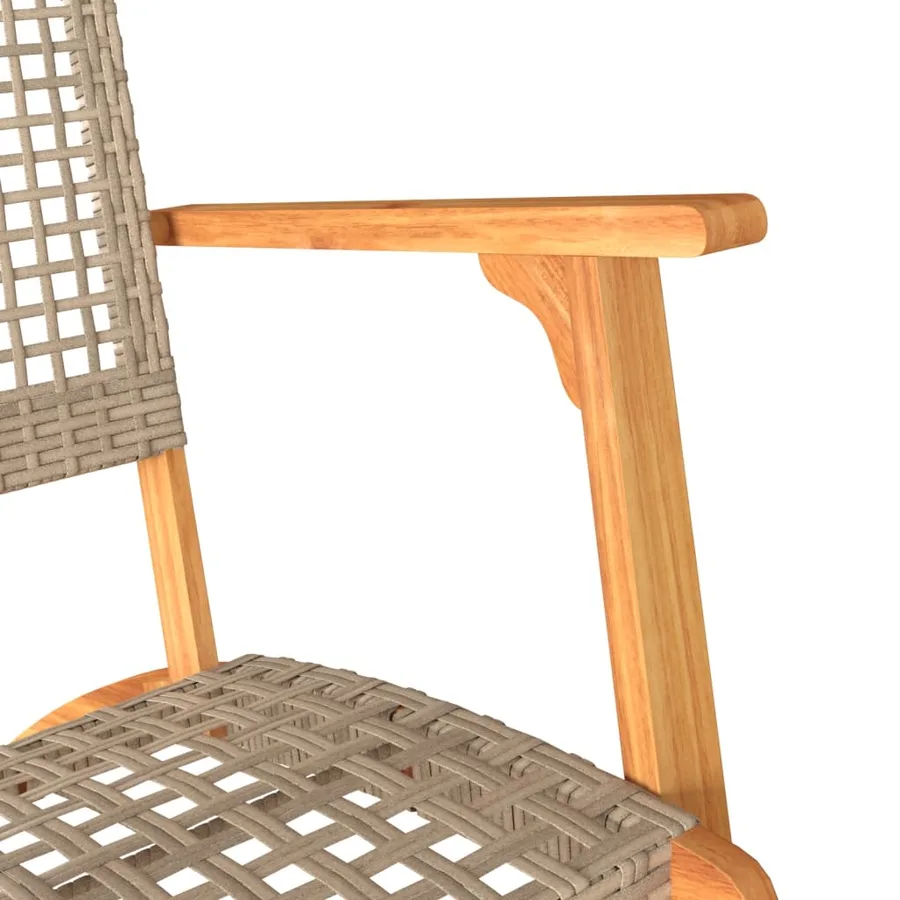 Ensemble de bistro 3 pcs beige résine tressée et bois d'acacia - 8