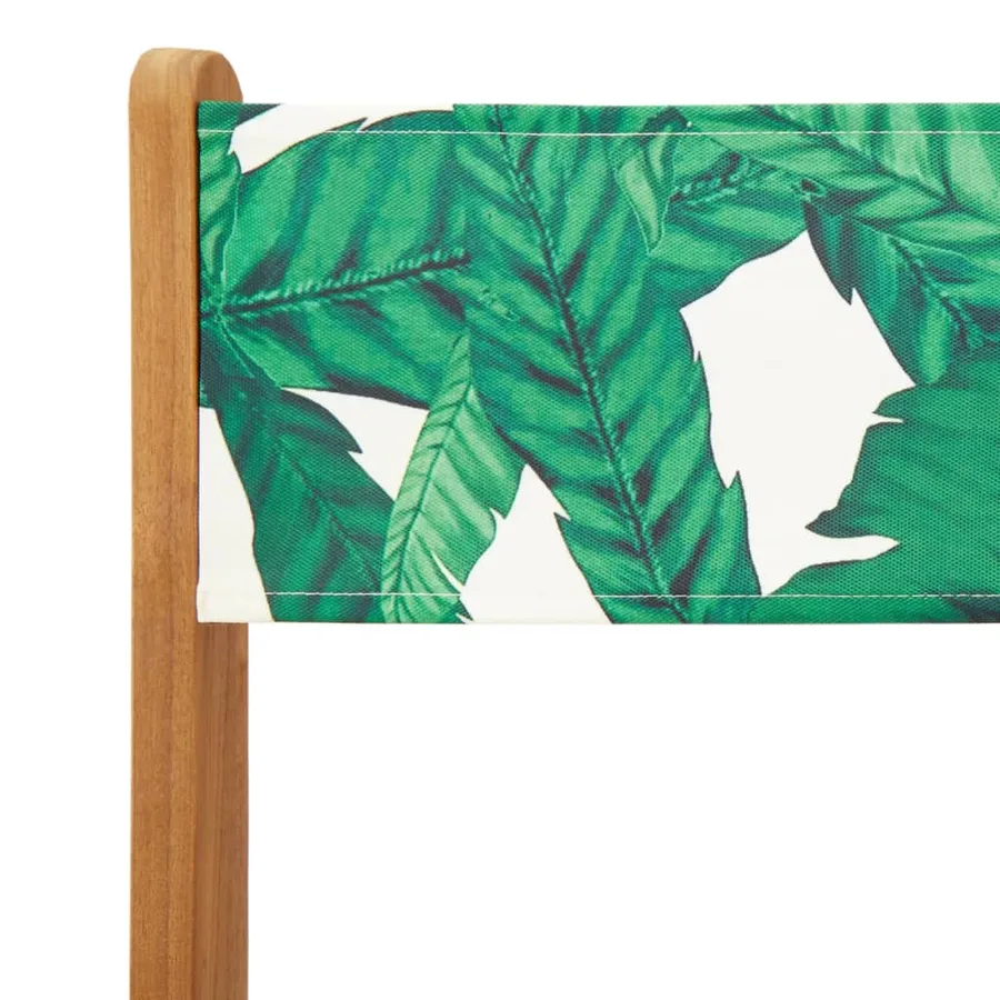 Ensemble de bistro 3 pcs motif de feuilles tissu et bois massif - 10