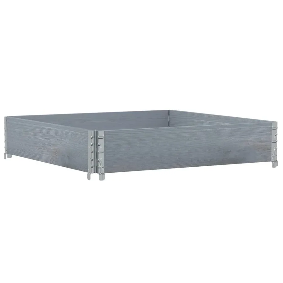 Jardinière gris 100x100 cm bois de pin massif - 2
