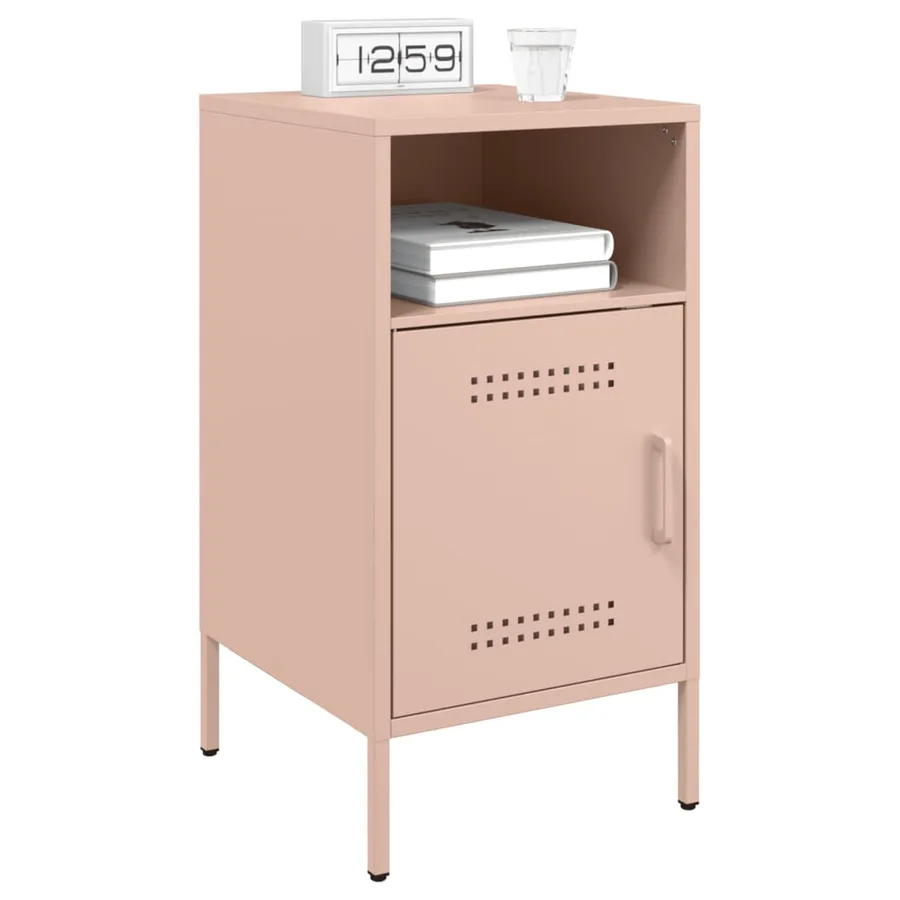 Tables de chevet 2 pcs rose 36x39x68 cm acier - 3