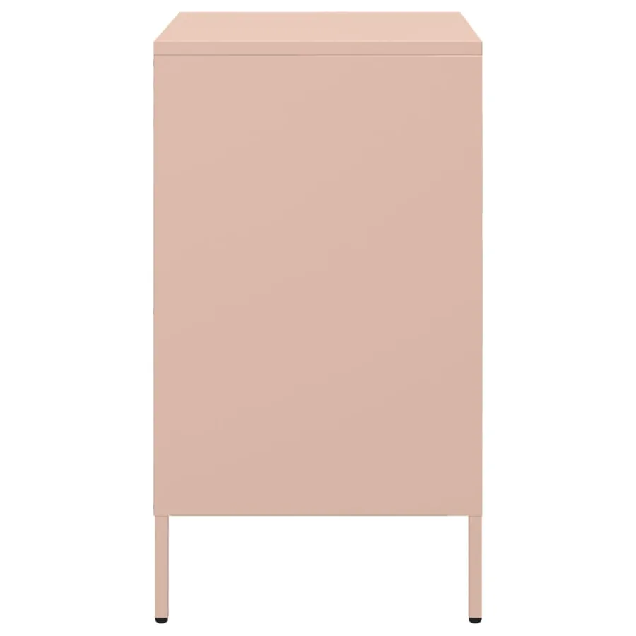 Tables de chevet 2 pcs rose 36x39x68 cm acier - 7