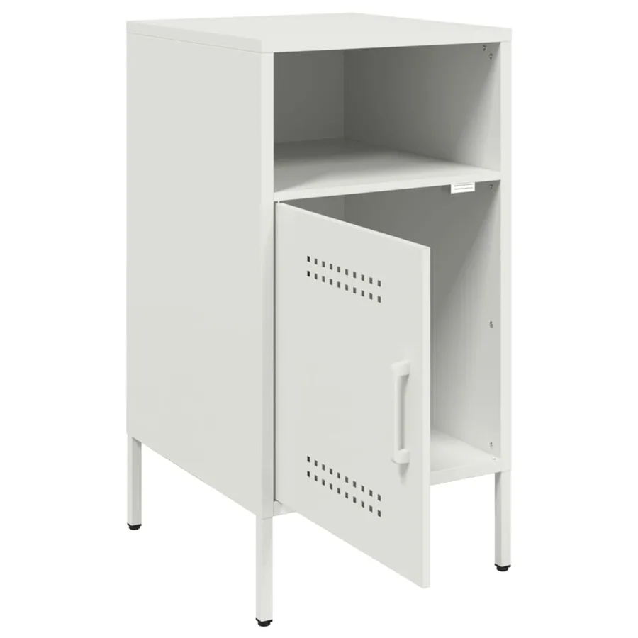 Table de chevet blanc 36x39x68 cm acier - 11