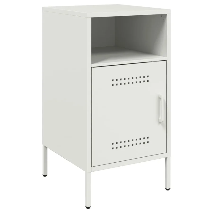 Table de chevet blanc 36x39x68 cm acier - 2