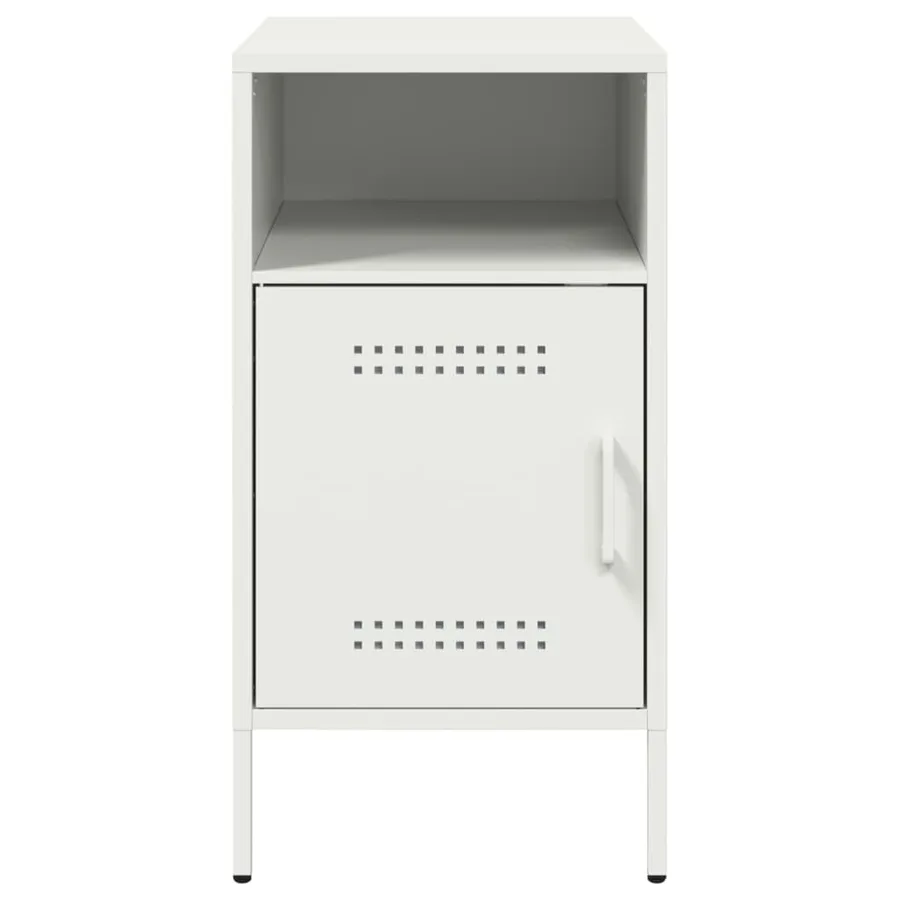 Table de chevet blanc 36x39x68 cm acier - 6