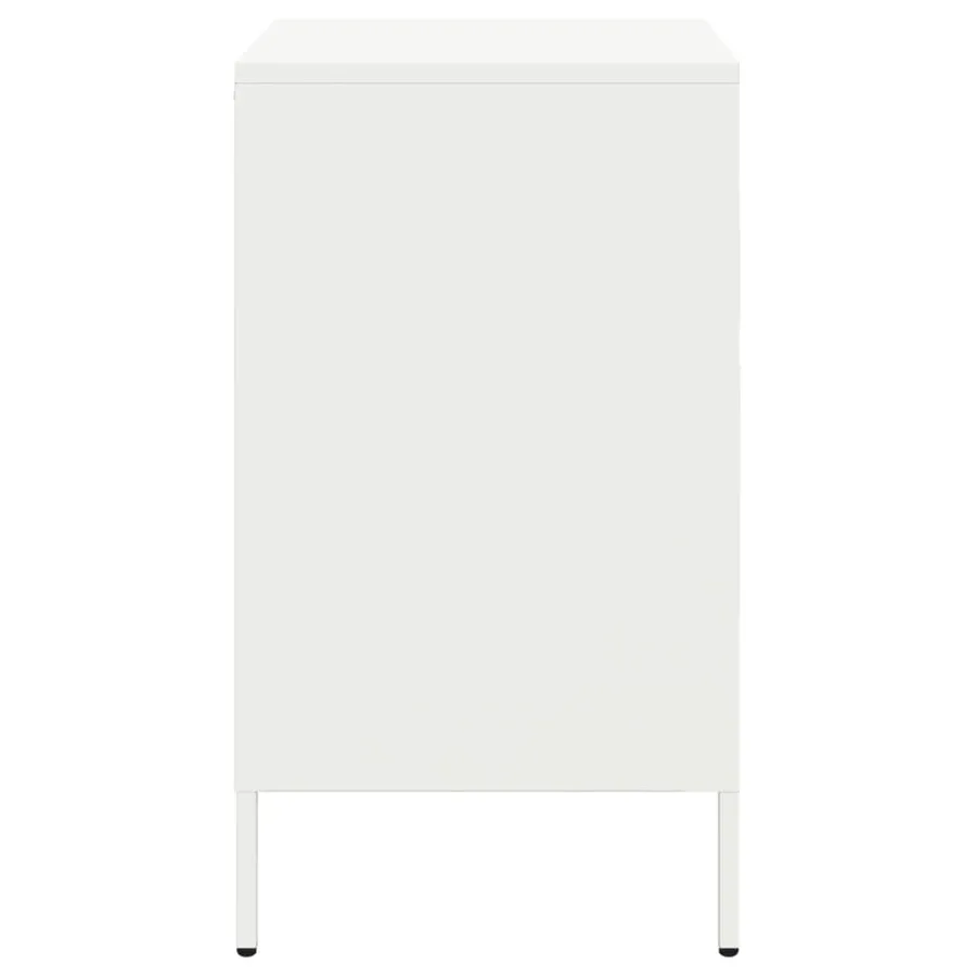 Table de chevet blanc 36x39x68 cm acier - 7
