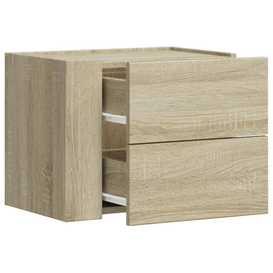 Table de chevet murale chêne sonoma 45x30x35 cm - 7