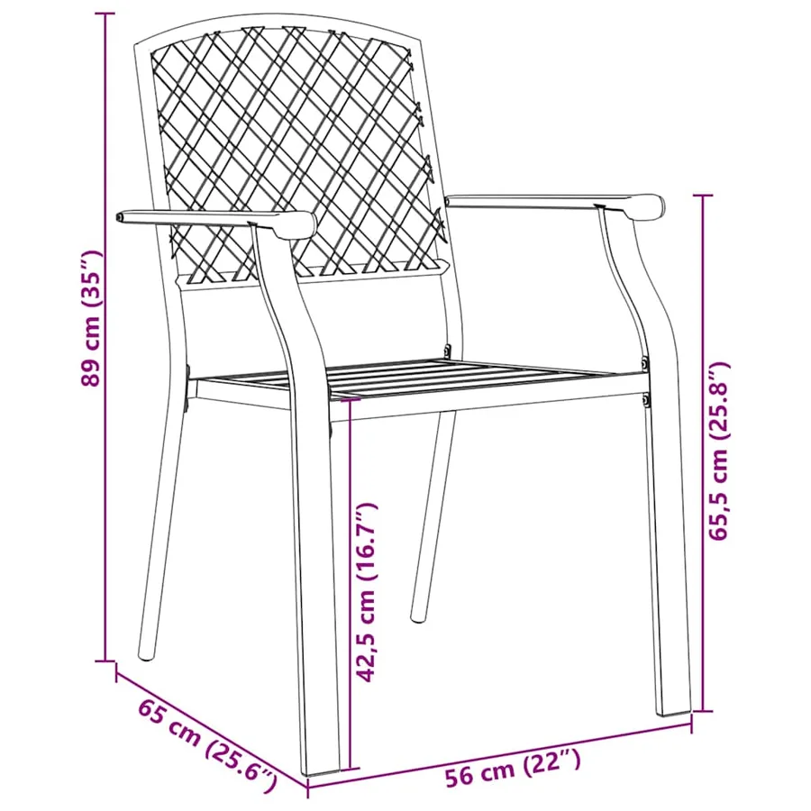 Ensemble de chaises de jardin empilables 5 pcs anthracite - 13