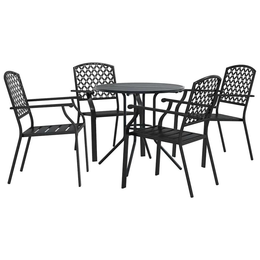 Ensemble de chaises de jardin empilables 5 pcs anthracite - 2