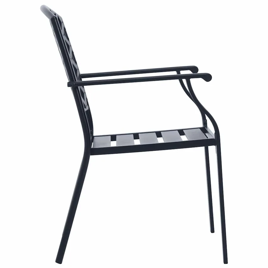 Ensemble de chaises de jardin empilables 5 pcs anthracite - 7