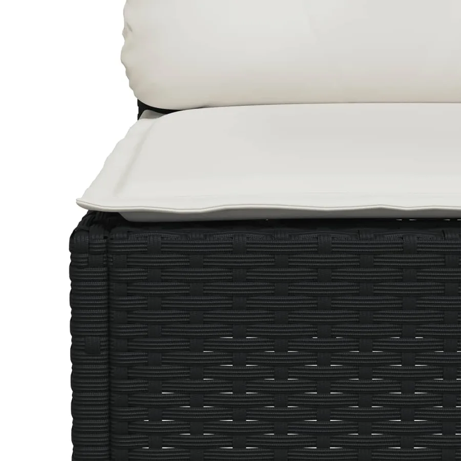 Salon de jardin 8 pcs avec coussins noir résine tressée - 6