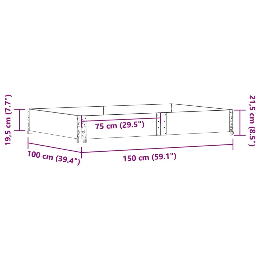 Jardinière 150x100 cm bois de pin massif - 7