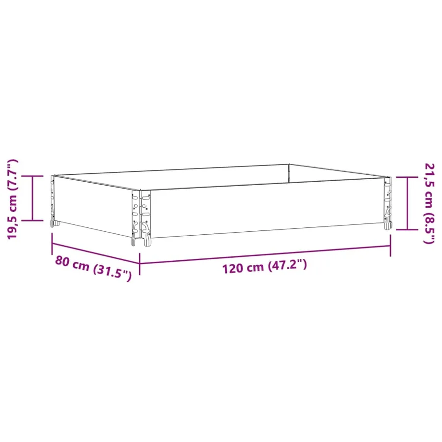 Jardinière gris 120x80 cm bois massif de pin - 8