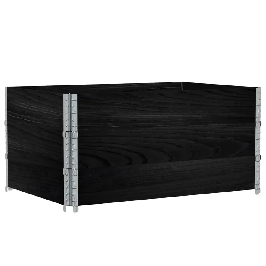 Jardinière noir 120x80 cm bois massif de pin - 2