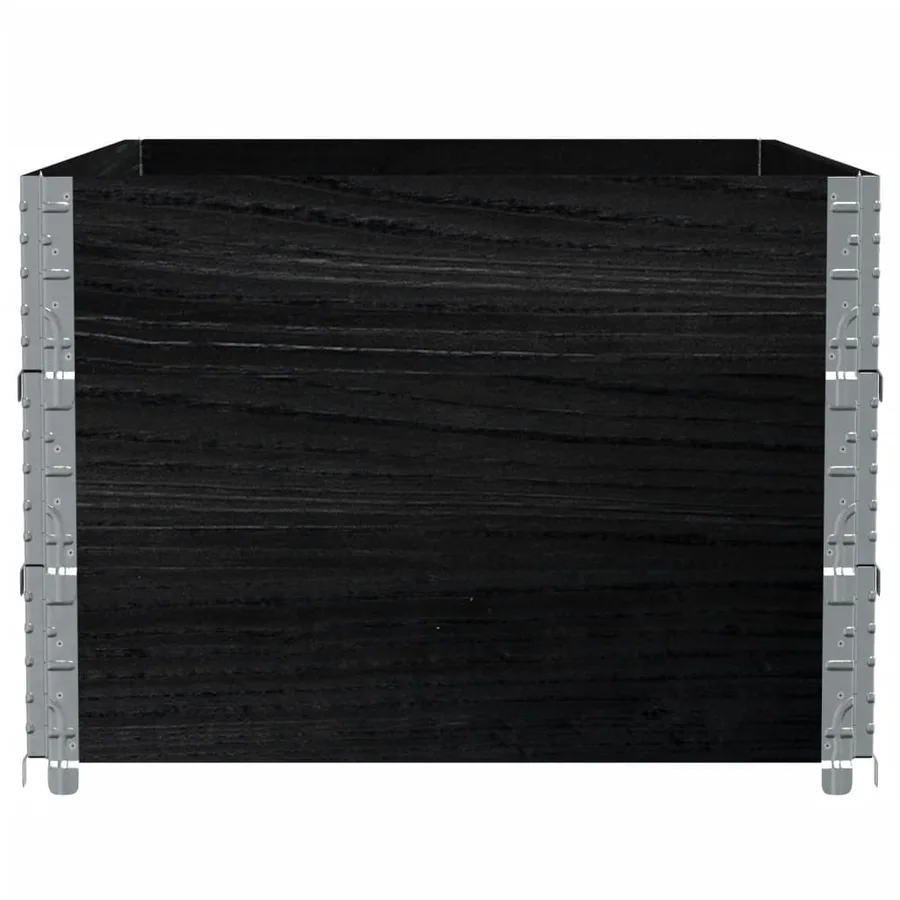 Jardinière noir 120x80 cm bois massif de pin - 4
