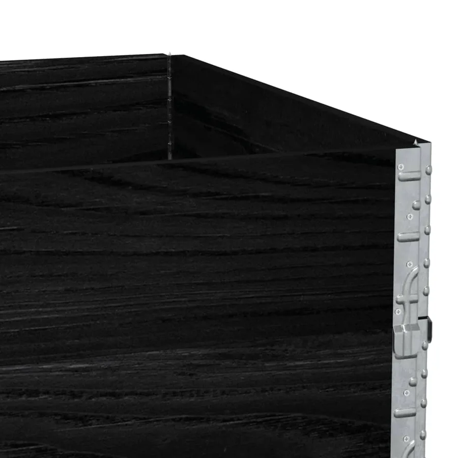 Jardinière noir 120x80 cm bois massif de pin - 7