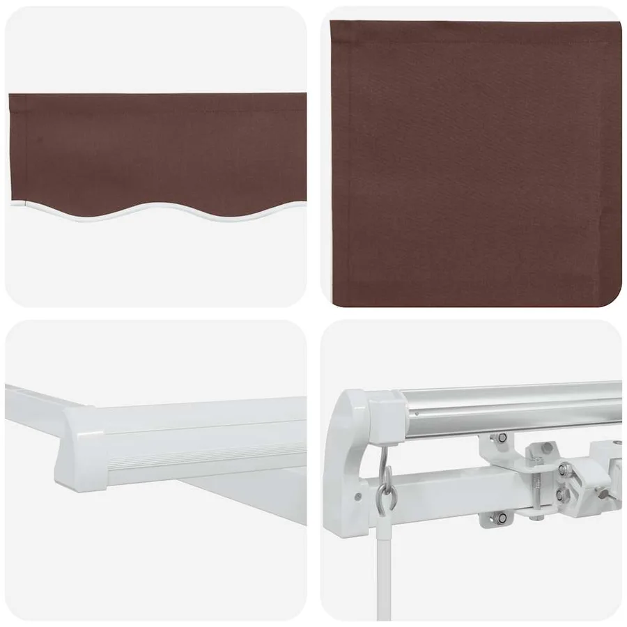 Auvent manuel rétractable marron 500x300 cm - 9
