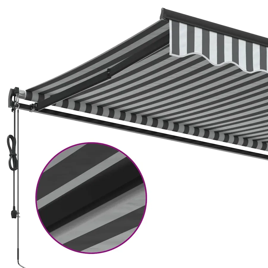 Auvent rétractable automatique anthracite et blanc 600x350 cm - 8