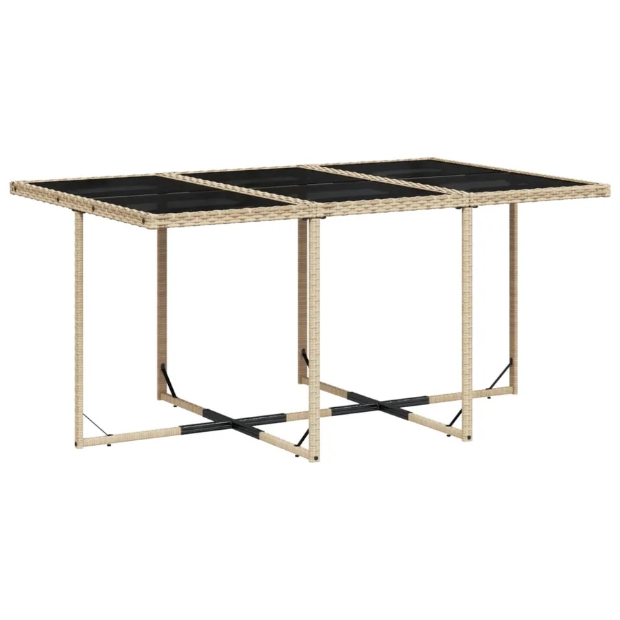 Ensemble à manger de jardin coussins 7 pcs mélange beige rotin - 3