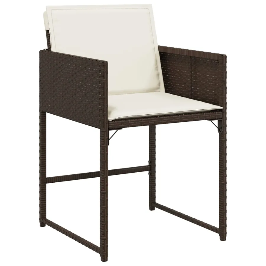 Ensemble à manger de jardin avec coussins 13 pcs marron rotin - 3