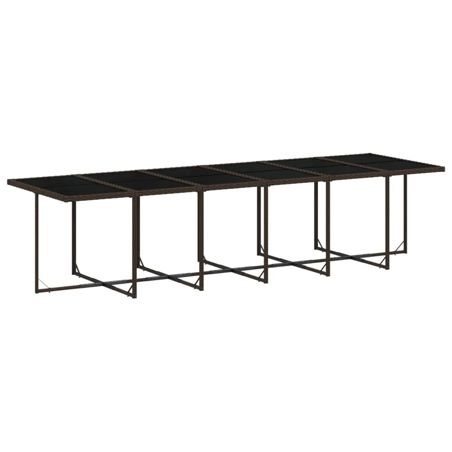 Ensemble à manger de jardin avec coussins 13 pcs marron rotin - 4