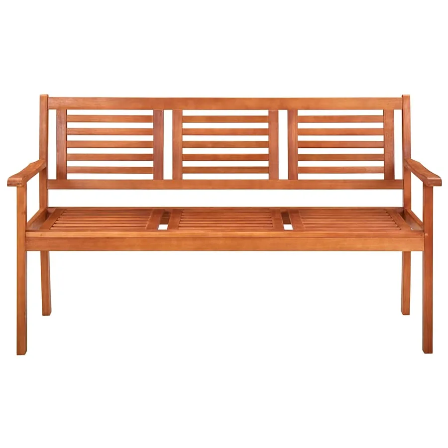 Banc de jardin 3 places avec coussin 150 cm Bois d'eucalyptus - 2