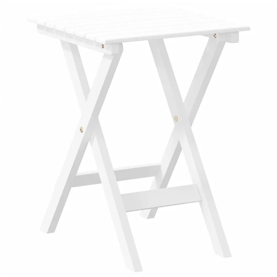 Chaise à bascule avec table pliable blanc bois massif peuplier - 4