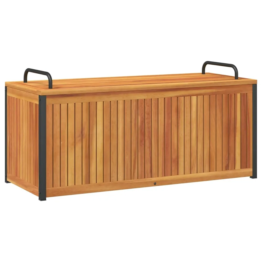 Boîte à coussins d'extérieur bois d'acacia solide et acier - 7