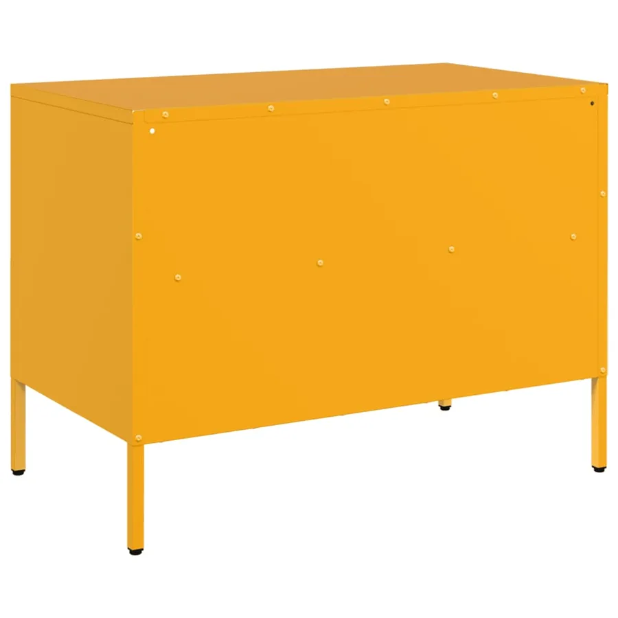 Meuble TV jaune moutarde 68x39x50,5 cm acier - 8