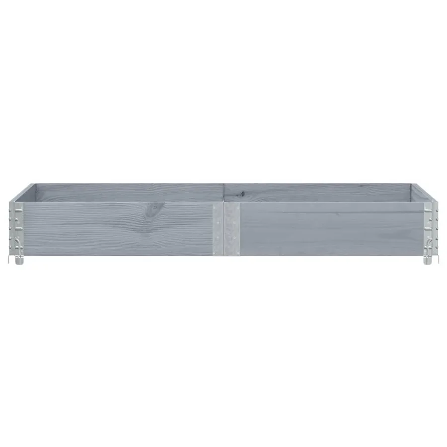 Jardinière gris 150x50 cm bois massif de pin - 3