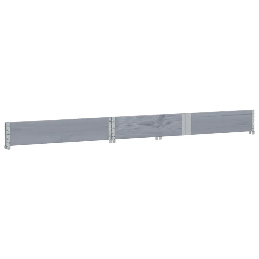Jardinière gris 150x50 cm bois massif de pin - 6