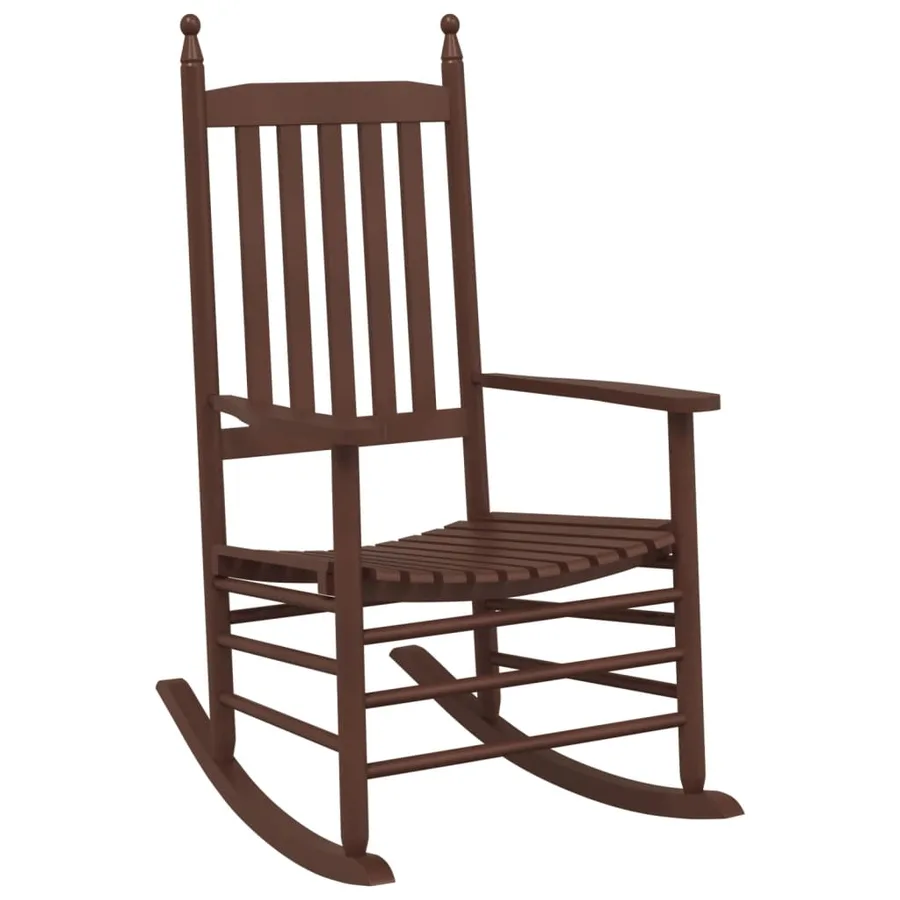Chaises à bascule lot de 2 table pliable marron massif peuplier - 3