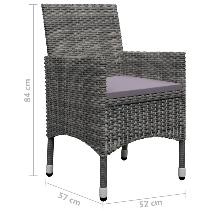 Ensemble à manger de jardin 7 pcs Gris - 14