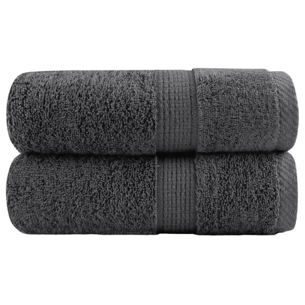 Serviettes de toilette premium SOLUND 2 pièces Anthracite 30 x 30 cm 600 g/m²
