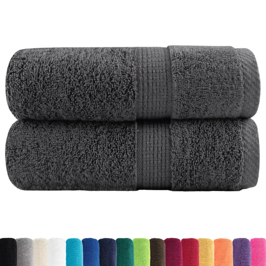 Serviettes de toilette premium SOLUND 2 pièces Anthracite 30 x 30 cm 600 g/m² - 2