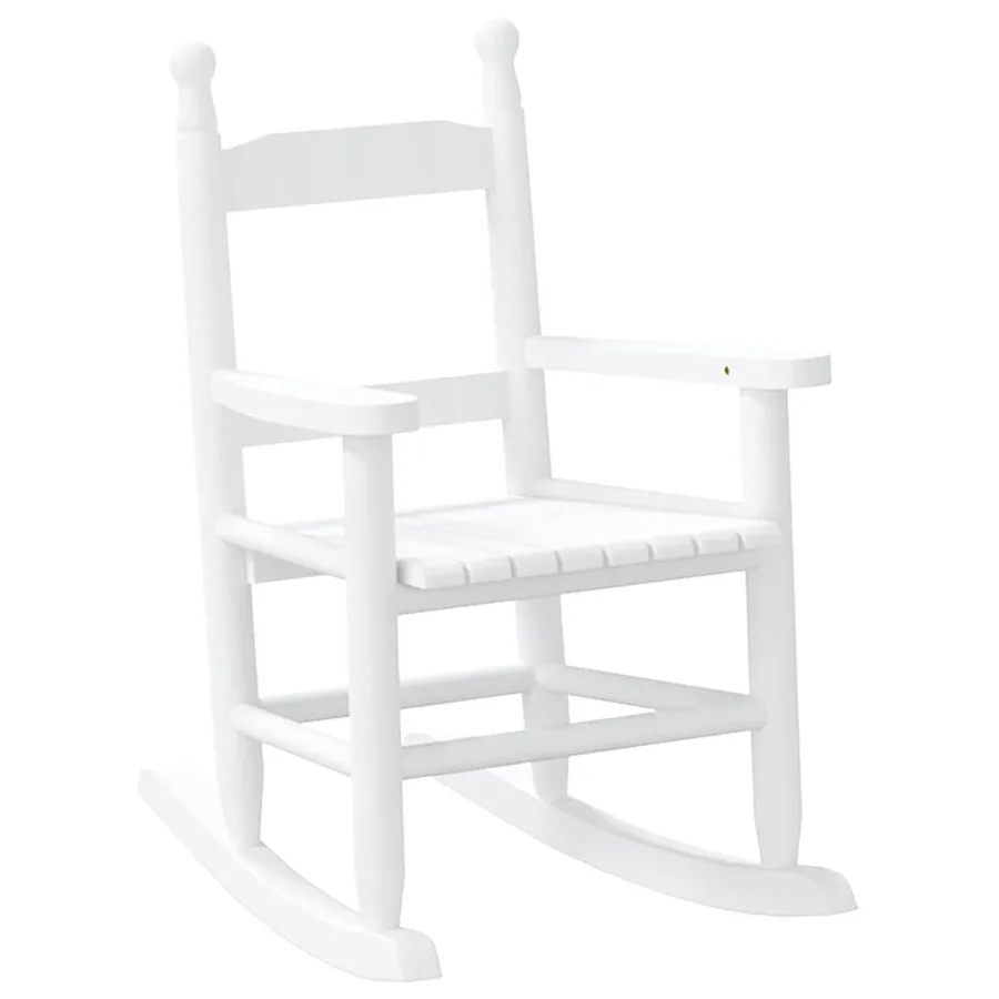 Chaise à bascule enfants blanc bois de peuplier massif - 2