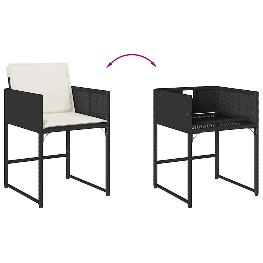 Ensemble à manger de jardin 11 pcs coussins noir résine tressée - 10