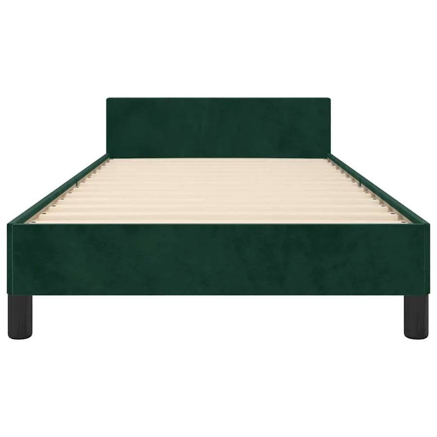 Cadre de lit sans matelas vert foncé 80x200 cm velours - 6