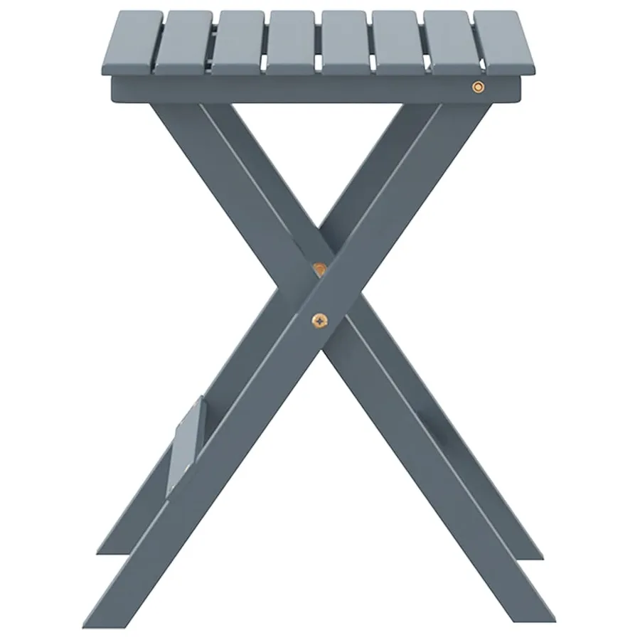 Table d’appoint pliable gris bois de peuplier massif - 5